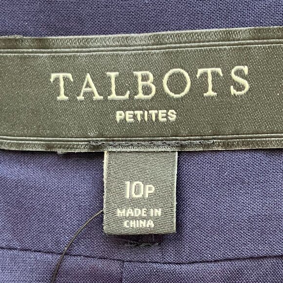 Talbots Petites 100% Cotton Navy Blue & Orange Floral Pleated Midi Skirt, NWT - Picture 3 of 10